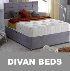 divan beds - open coil and pocket sprung, available with a number of storage options, in sizes 2ft6 to 6ft