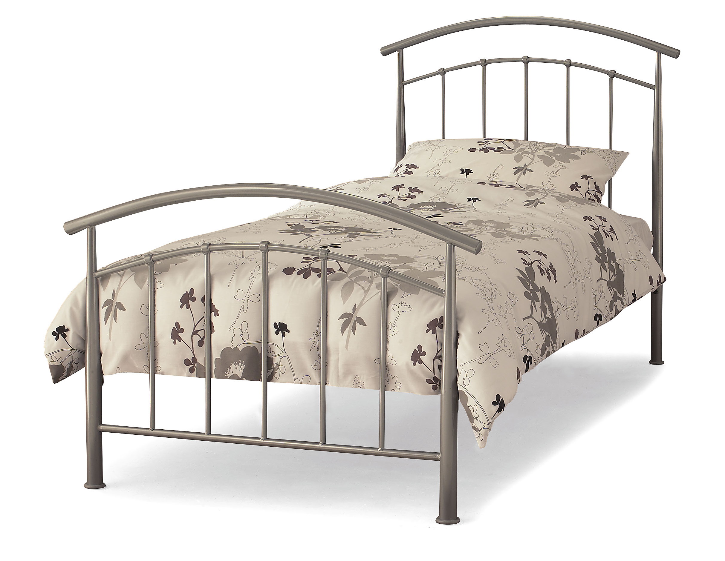 3ft Standard Single Silver Metal Bed, What Size Is A Standard Single Bed Frame