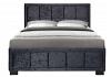 4ft Small Double Hannah Fabric upholstered black velvet bed frame 2