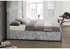 5ft King Size Hannah Fabric upholstered ottoman bed frame Steel Crushed Velvet 5