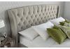 5ft King Size Curved,buttoned,tall head end Natural stone fabric upholstered drawer storage bed 4