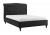 4ft6 Double Roz Black fabric upholstered bed frame bedstead 6