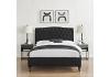 4ft6 Double Roz Black fabric upholstered bed frame bedstead 3