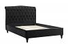 6ft Super King Roz Black fabric upholstered bed frame bedstead 5