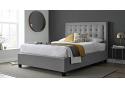 5ft King Size Grey ottoman fabric upholstered,Square, buttoned storage gas lift up bed frame 2