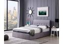 4ft6 Double Carmella Grey linen fabric upholstered gas lift up ottoman bed frame 2
