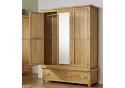 Real Solid Oak Woburn Bedroom Furniture - 3 Door, 2 Drawer Wardrobe 3