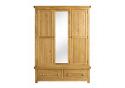 Real Solid Oak Woburn Bedroom Furniture - 3 Door, 2 Drawer Wardrobe 5