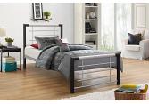 3ft Single Black and Silver Faro Metal Bed Frame 2