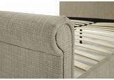 4ft6 Hazel Linen Coloured Upholstered Fabric Bed Frame 3