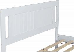 4ft Small Double Gloria White wood, solid panel,wooden bed frame 3