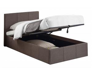 3ft Single Berlinda Fabric upholstered ottoman bed frame Grey