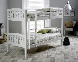 3ft White All Pine Wood Bunk Bed. Splits into 2 Beds