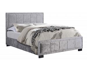 4ft6 Double Hannah Fabric upholstered Silver Velvet bed frame