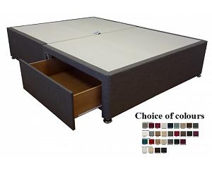 5ft King Size divan bed base only - choice of fabrics & storage in the base