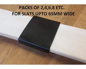 Pack of Black Plastic Slat Cap Holder - Middle Cap (65mm)
