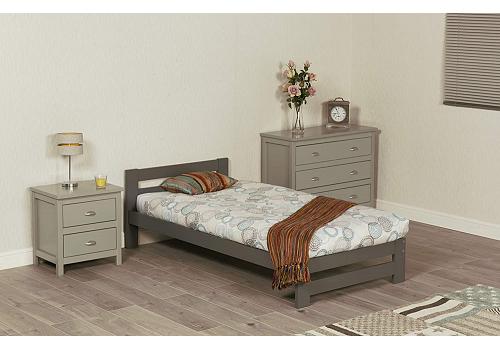 3ft Single Xiamen low to floor, grey painted bed frame 1