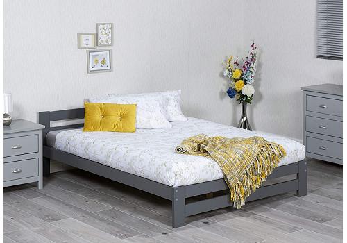 4ft6 Double Xiamen low to floor, grey painted bed frame 1