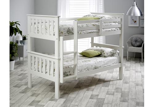 3ft Single Size White Wood Bunk Bed 1