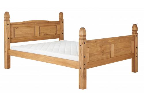 5ft King Size Mexico. Waxed, Strong Pine Bed Frame. High Foot End 1