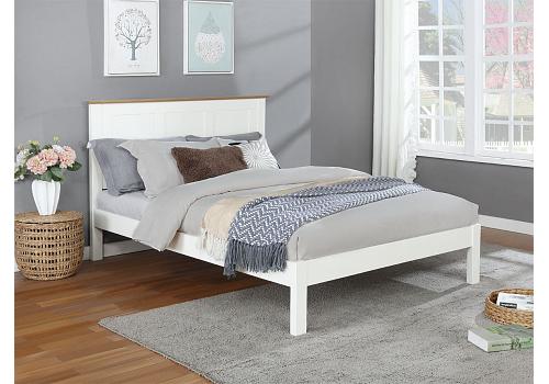 5ft King Size Connor white painted solid wood bed frame bedstead 1