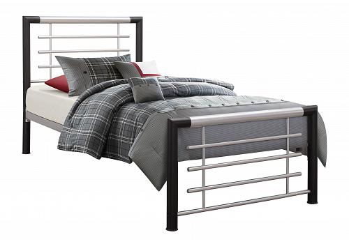3ft Single Black and Silver Faro Metal Bed Frame 1