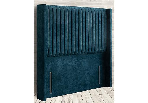 4ft6 Double Floorstanding Gemini Winged Fabric Upholstered Headboard 1