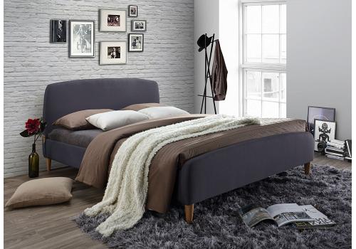 4ft6 Double Geneva Dark Grey Upholstered Bed Frame 1