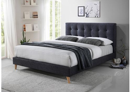 5ft King Size Novara Dark Grey Fabric Upholstered Bed Frame 1