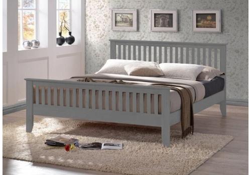 5ft King Size Turin Grey Finish Wood Bed Frame. High Foot End 1