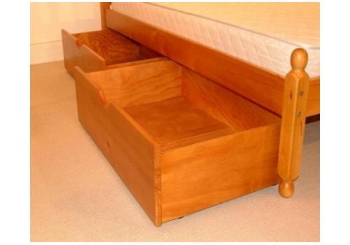 Pine Wood Underbed Storage Drawers Honey Helibeds