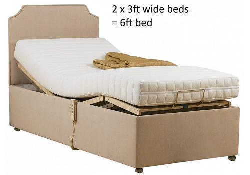 6ft Visco Elastic Memory Foam Electric Adjustable Rise Raise Recliner Divan Bed Set 1