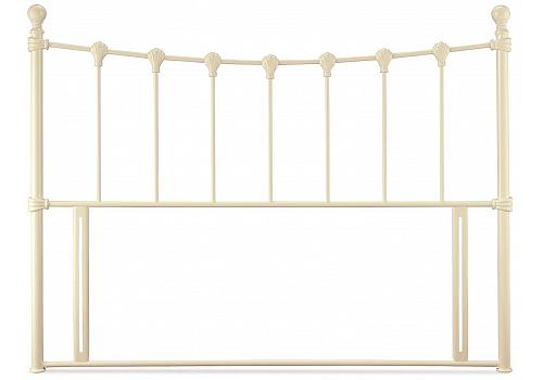 4ft Marseille Ivory White Traditional Antique Style Metal Tubular Headboard 1